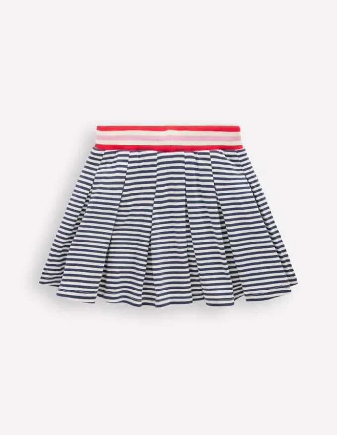 Pleated Jersey Skort Navy Stripe Pleated Jersey Skort Navy Stripe
