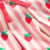 Pleated Jersey Skort Pink Stripe Strawberries