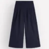 Pleated Linen Culotte Navy Pleated Linen Culotte Navy