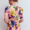 Pleated Mutton Sleeve Top Multi, Opulent Blossom