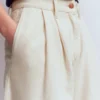 Pleated Wide Leg Jeans Ecru Pleated Wide Leg Jeans Ecru