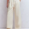 Pleated Wide Leg Jeans Ecru Pleated Wide Leg Jeans Ecru
