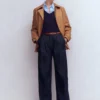 Pleated Wide Leg Jeans Indigo Rinse Pleated Wide Leg Jeans Indigo Rinse