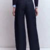 Pleated Wide Leg Jeans Indigo Rinse Pleated Wide Leg Jeans Indigo Rinse