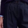 Pleated Wide Leg Jeans Indigo Rinse Pleated Wide Leg Jeans Indigo Rinse