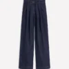 Pleated Wide Leg Jeans Indigo Rinse Pleated Wide Leg Jeans Indigo Rinse
