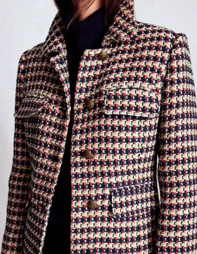 Pocket Detail Coat Camel, Navy Red Pocket Detail Coat Camel, Navy Red