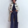 Pocket Detail Coat Ivory
