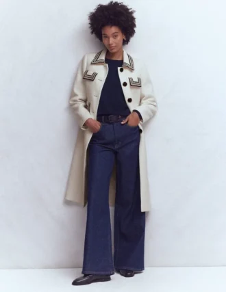 Pocket Detail Coat Ivory Pocket Detail Coat Ivory