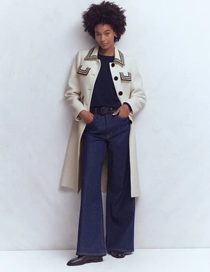Pocket Detail Coat Ivory