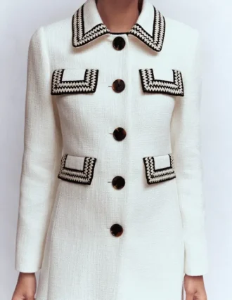 Pocket Detail Coat Ivory Pocket Detail Coat Ivory