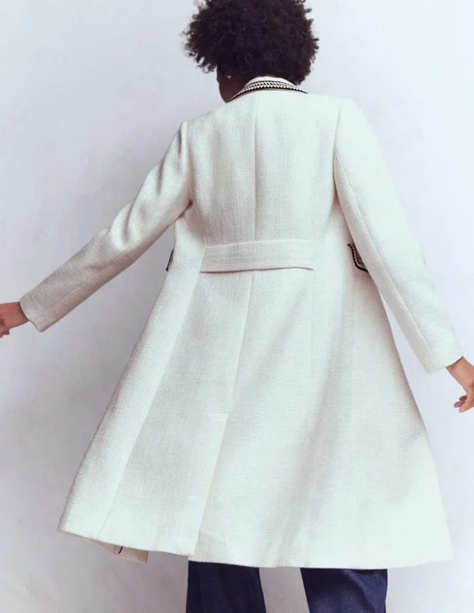 Pocket Detail Coat Ivory