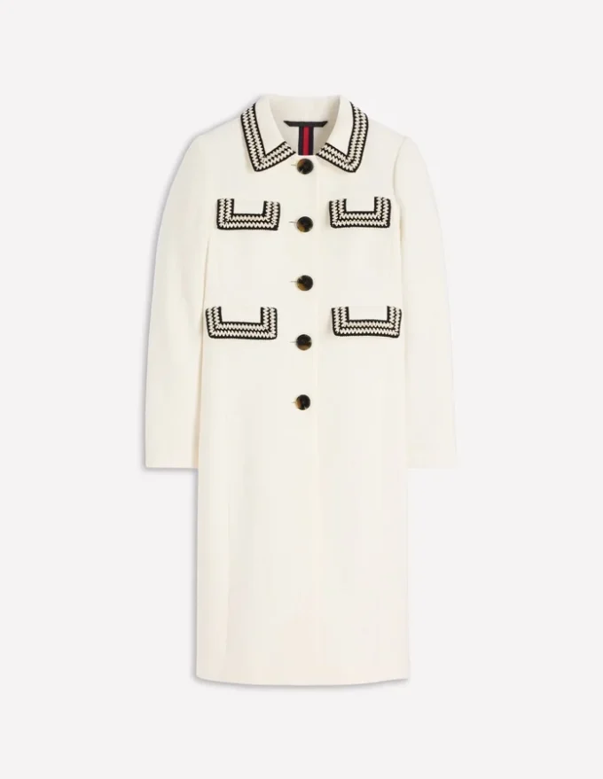 Pocket Detail Coat Ivory