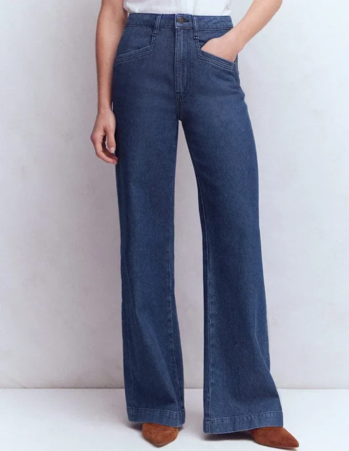 Pocket Detail Wide Leg Jeans Mid Vintage Pocket Detail Wide Leg Jeans Mid Vintage