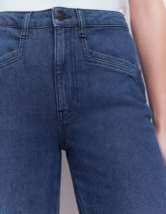 Pocket Detail Wide Leg Jeans Mid Vintage Pocket Detail Wide Leg Jeans Mid Vintage