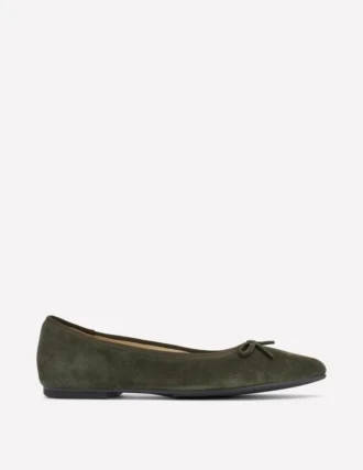 Point Flexi Sole Flats Dark Moss
