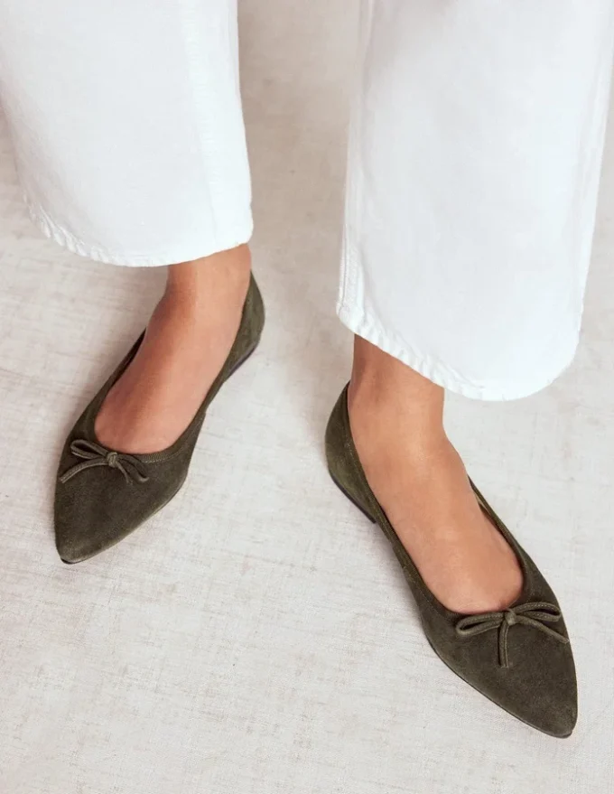 Point Flexi Sole Flats Dark Moss Point Flexi Sole Flats Dark Moss