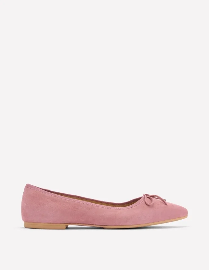 Point Flexi Sole Flats Pink Suede Point Flexi Sole Flats Pink Suede