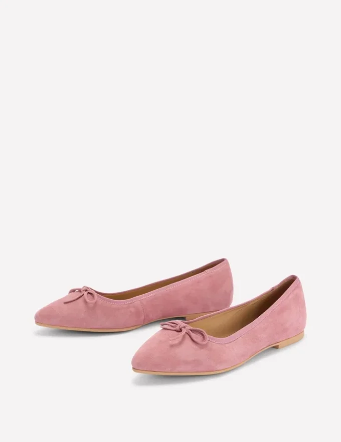 Point Flexi Sole Flats Pink Suede Point Flexi Sole Flats Pink Suede