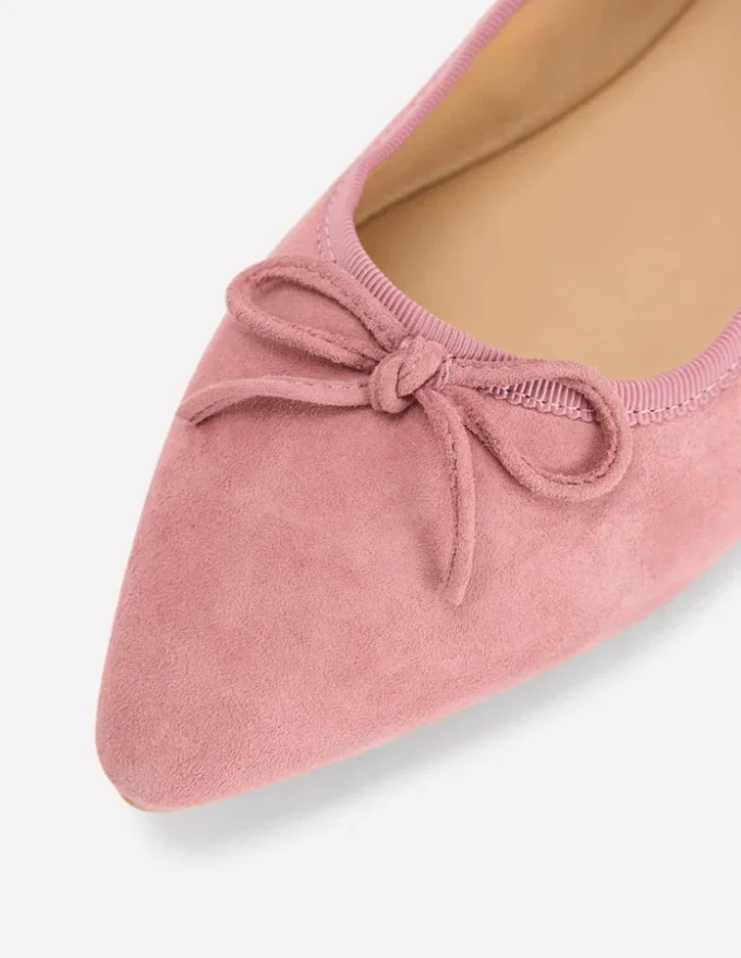Point Flexi Sole Flats Pink Suede Point Flexi Sole Flats Pink Suede