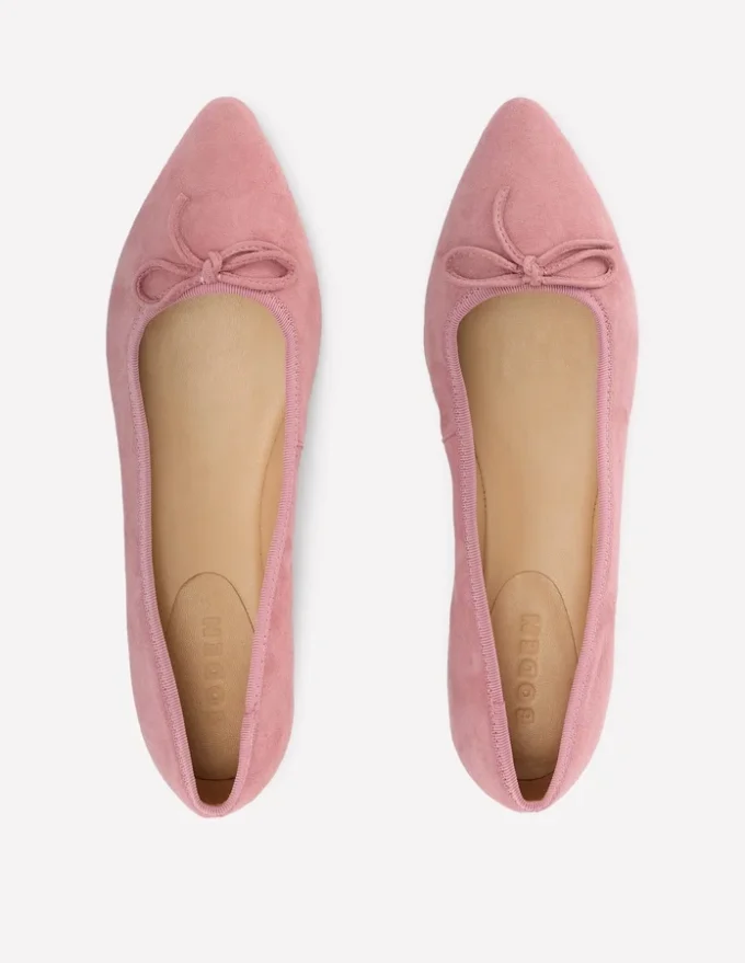 Point Flexi Sole Flats Pink Suede Point Flexi Sole Flats Pink Suede