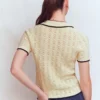 Pointelle Henley T-shirt Cream Pointelle Henley T-shirt Cream