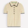 Pointelle Henley T-shirt Cream Pointelle Henley T-shirt Cream