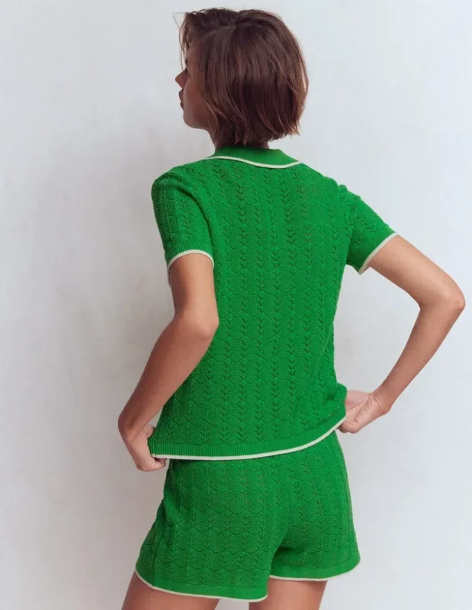 Pointelle Henley T-shirt Online Lime Pointelle Henley T-shirt Online Lime