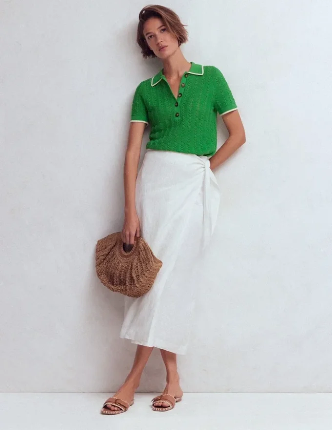 Pointelle Henley T-shirt Online Lime Pointelle Henley T-shirt Online Lime