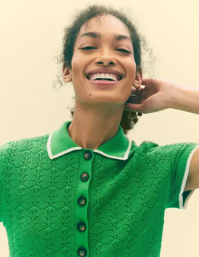 Pointelle Henley T-shirt Online Lime Pointelle Henley T-shirt Online Lime
