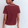 Pointelle Henley T-shirt Rich Chestnut Pointelle Henley T-shirt Rich Chestnut