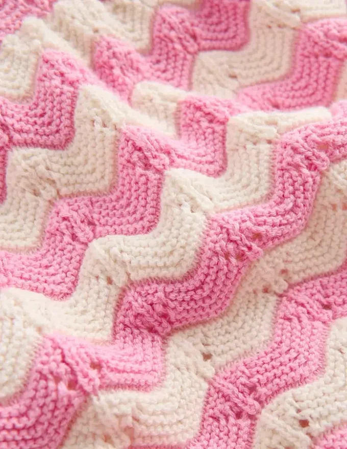 Pointelle Knitted Play Set Pink Wave
