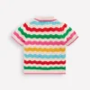Pointelle Knitted Polo Top Ecru Marl Multi Wave Pointelle Knitted Polo Top Ecru Marl Multi Wave