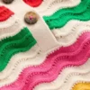 Pointelle Knitted Polo Top Ecru Marl Multi Wave Pointelle Knitted Polo Top Ecru Marl Multi Wave