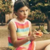 Pointelle Knitted Vest Neon Stripe