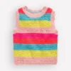 Pointelle Knitted Vest Neon Stripe