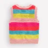 Pointelle Knitted Vest Neon Stripe