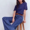 Poppy Trim Crew T-shirt Blue Twilight Poppy Trim Crew T-shirt Blue Twilight