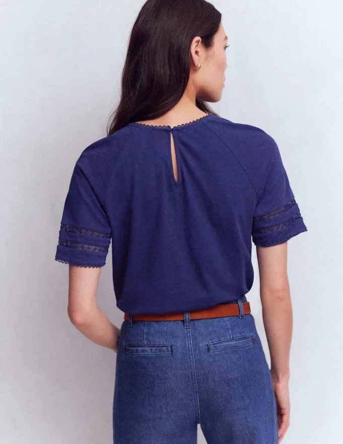 Poppy Trim Crew T-shirt Blue Twilight Poppy Trim Crew T-shirt Blue Twilight
