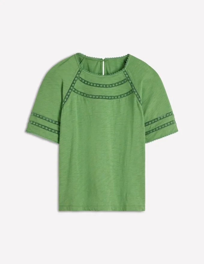 Poppy Trim Crew T-shirt Bright Emerald Poppy Trim Crew T-shirt Bright Emerald