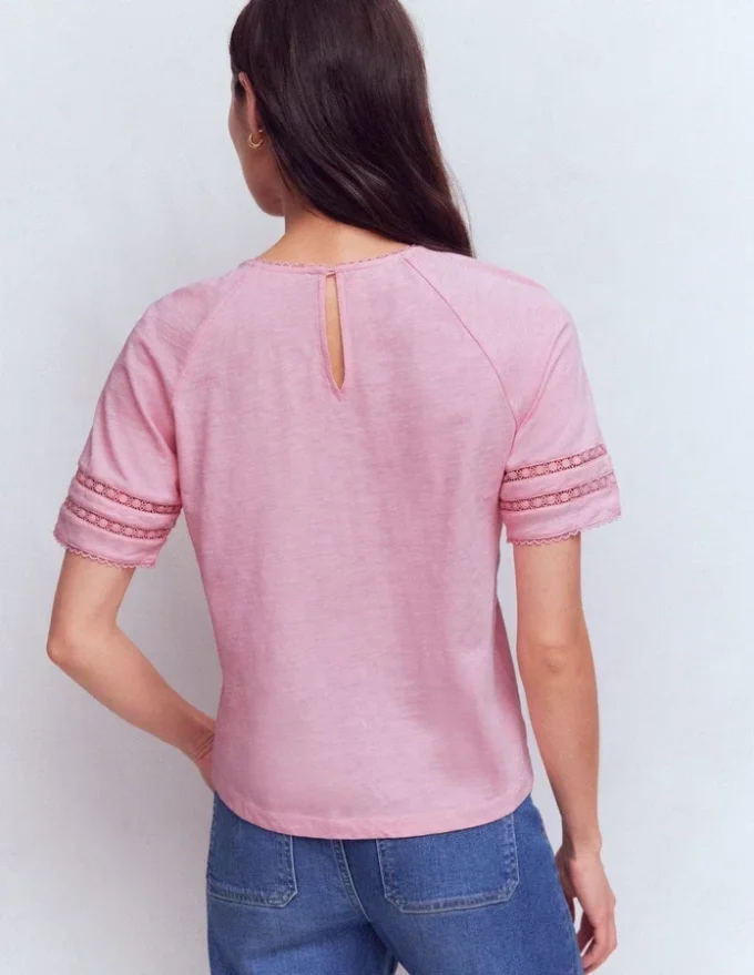 Poppy Trim Crew T-shirt Pink Dolphin Poppy Trim Crew T-shirt Pink Dolphin