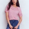 Poppy Trim Crew T-shirt Pink Dolphin Poppy Trim Crew T-shirt Pink Dolphin