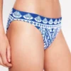 Porto Bikini Bottoms Bright Blue, Ornate Stripe