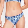 Porto Bikini Bottoms Bright Blue, Ornate Stripe