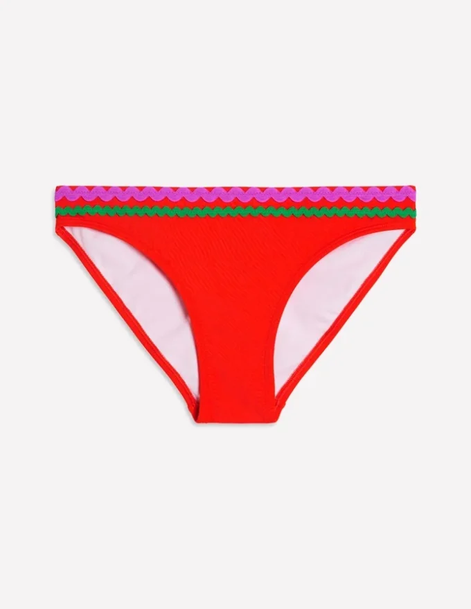 Porto Bikini Bottoms Fire Red Rik Rak