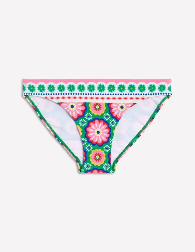 Porto Bikini Bottoms Multi, Flower Tile