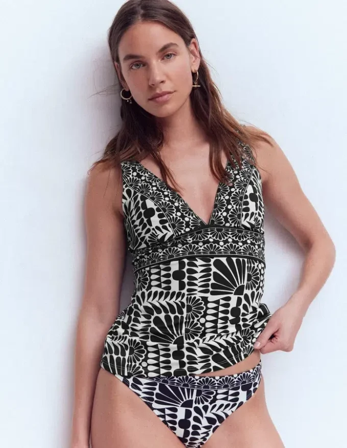 Porto Tankini Top Black, Geo Stamp Porto Tankini Top Black, Geo Stamp