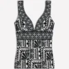 Porto Tankini Top Black, Geo Stamp Porto Tankini Top Black, Geo Stamp