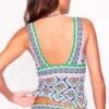 Porto Tankini Top Bright Blue, Botanic Blush