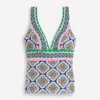 Porto Tankini Top Bright Blue, Botanic Blush